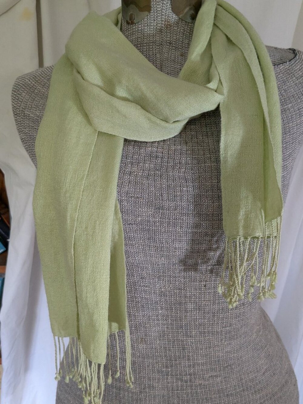 pale green PASHMINA scarf